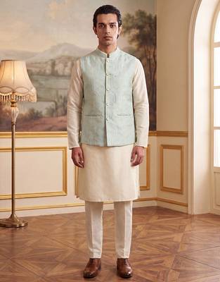 blue jacquard woven design koti  5
