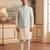 blue jacquard woven design koti 
