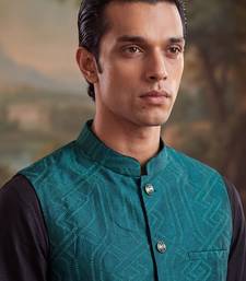 green jacquard woven design koti 