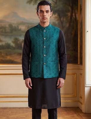 green jacquard woven design koti  1