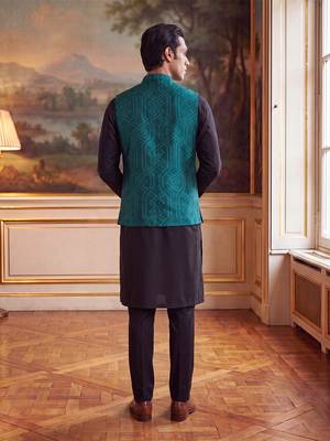 green jacquard woven design koti  4