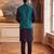green jacquard woven design koti 