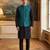 green jacquard woven design koti 