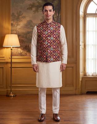 purple silk blend printed design koti  1