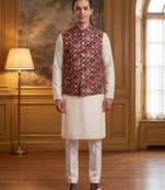 purple silk blend printed design koti 