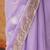 Lilac tissue satin embroidered saree with unstitched blouse piece.