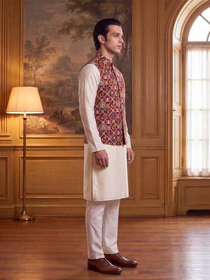 purple silk blend printed design koti  2
