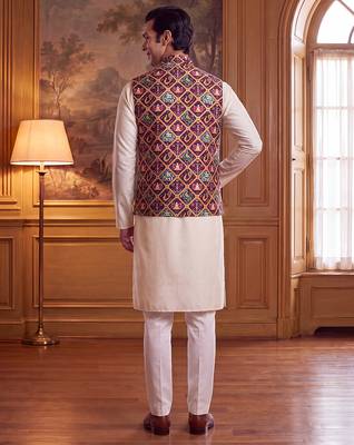 purple silk blend printed design koti  3