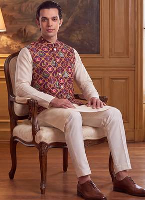 purple silk blend printed design koti  5