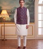 navy blue silk blend printed design koti 