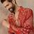 orange modal ethnic motifs embroidered straight kurta with trouser set 