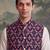 navy blue silk blend printed design koti 