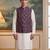 navy blue silk blend printed design koti 