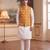yellow silk blend printed design koti 