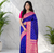 violet color zari woven buttas contrast border silk blend saree