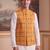 yellow silk blend printed design koti 