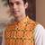 yellow silk blend printed design koti 