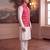 pink silk blend printed design koti 