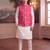 pink silk blend printed design koti 