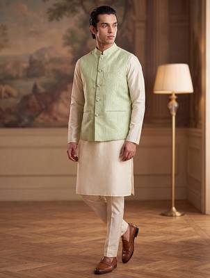 green jacquard woven design koti  1