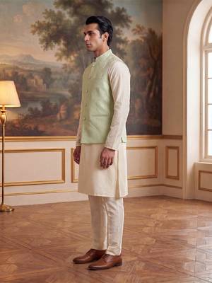 green jacquard woven design koti  3