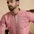 pink silk blend solid embroidered straight kurta with trouser set 