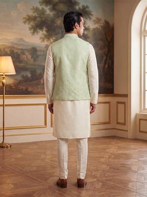 green jacquard woven design koti  4