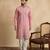 pink silk blend solid embroidered straight kurta with trouser set 
