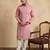 pink silk blend solid embroidered straight kurta with trouser set 