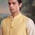 yellow jacquard woven design koti 