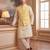 yellow jacquard woven design koti 