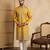 yellow silk blend solid embroidered straight kurta with trouser set 