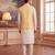 yellow jacquard woven design koti 