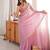 Pink tissue satin embroidered saree with unstitched blouse piece.