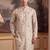 off white linen blend ethnic motifs printed kurta 
