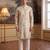 off white linen blend ethnic motifs printed kurta 