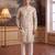 off white linen blend ethnic motifs printed kurta 