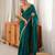 Rama tissue satin embroidered saree with unstitched blouse piece.
