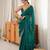 Rama tissue satin embroidered saree with unstitched blouse piece.