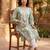 Women’s green viscose rayon embroidered regular kurta | elegant ethnic wear for women