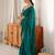 Rama tissue satin embroidered saree with unstitched blouse piece.