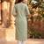 Women’s green viscose rayon embroidered regular kurta | elegant ethnic wear for women
