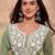 Women’s green viscose rayon solid embroidered regular top | stylish ethnic wear for women