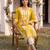 Women’s yellow viscose rayon embroidered regular kurta | elegant ethnic wear for women