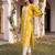 Women’s yellow viscose rayon embroidered regular kurta | elegant ethnic wear for women