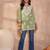 Women’s green viscose rayon solid embroidered regular top | stylish ethnic wear for women