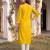 Women’s yellow viscose rayon embroidered regular kurta | elegant ethnic wear for women