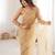 Chiku net beads & stones saree with unstitched blouse piece.