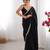 Black tissue satin sequins saree with unstitched blouse piece.