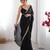 Black tissue satin sequins saree with unstitched blouse piece.